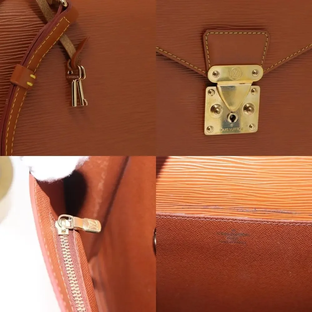 Louis Vuitton Epi Porte Documents Bandouliere Brown Briefcase